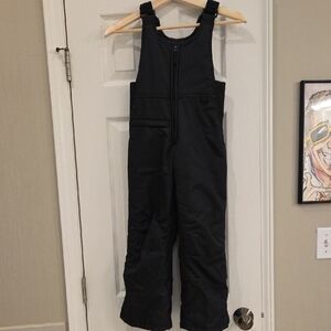 Kids Black Puffer Overalls